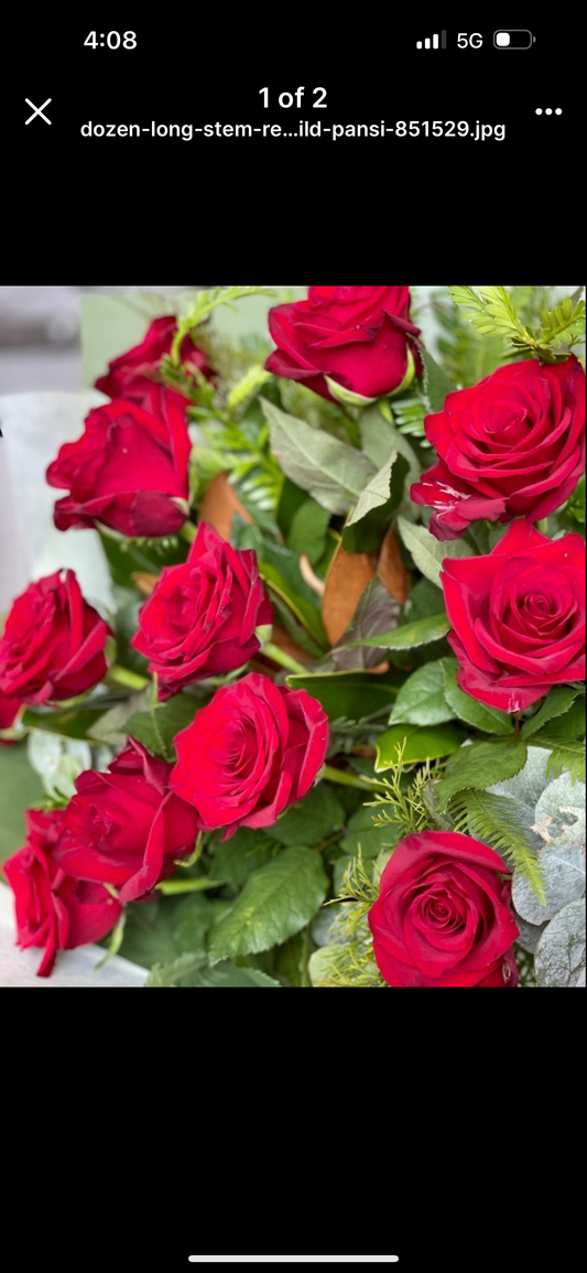 Two Dozen Red Roses Only available Valentine's Day week - Wild Pansi 