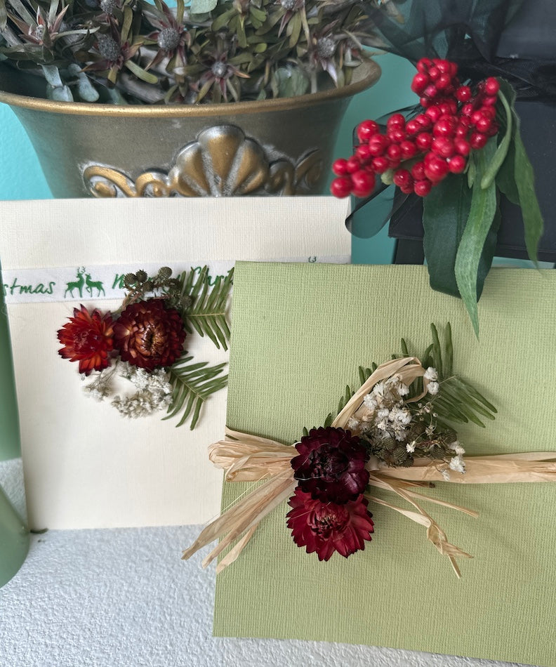 Hand-made Christmas Card - Wild Pansi 