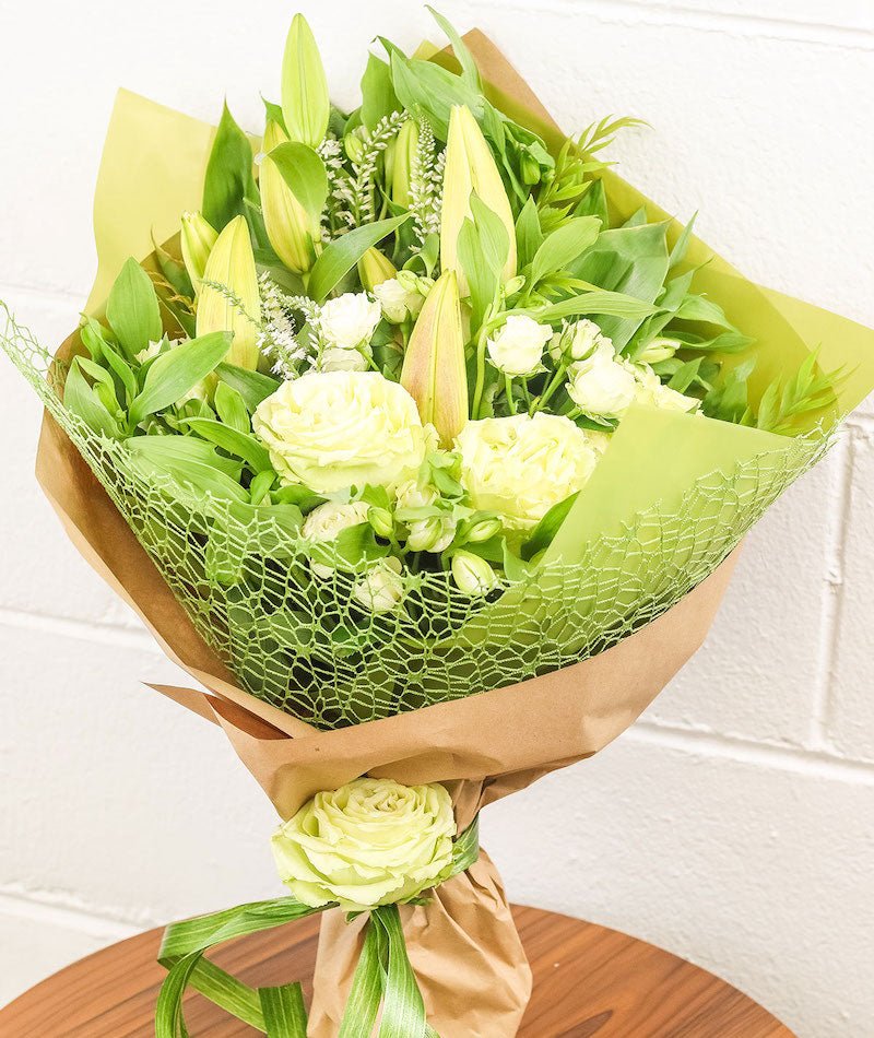 White and Green Flower Bouquet Wild Pansi Florist, Coffs Harbour